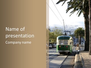 City Tram Passenger PowerPoint Template