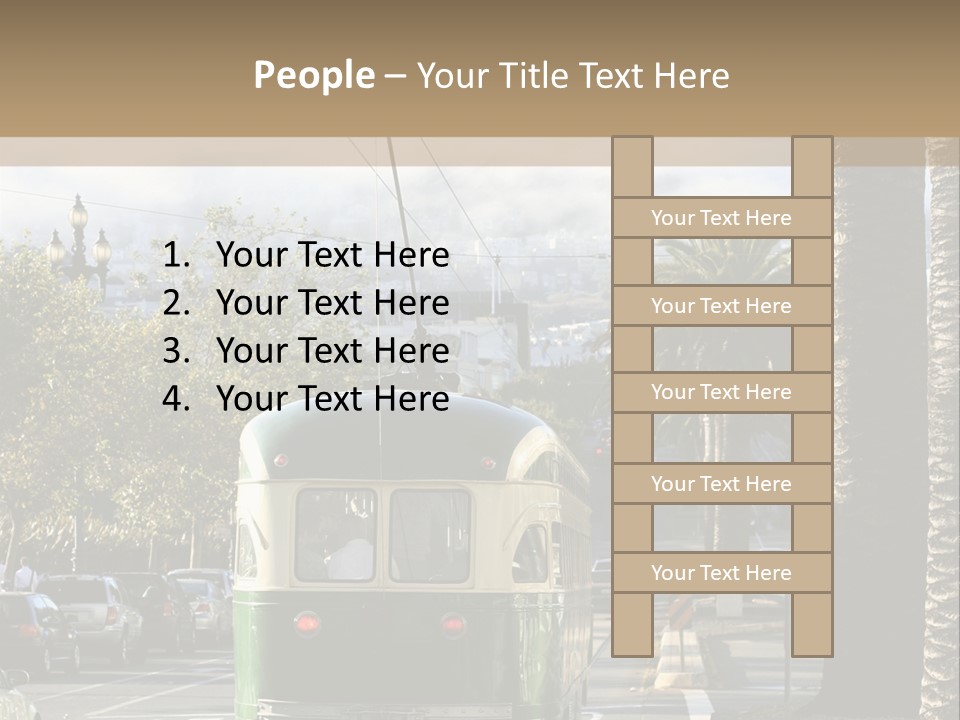 City Tram Passenger PowerPoint Template