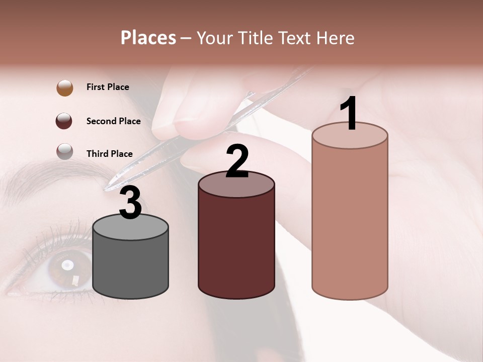 Isolated Eyebrow Tweezers Only Young Women PowerPoint Template