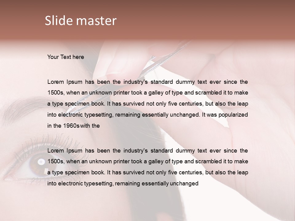 Isolated Eyebrow Tweezers Only Young Women PowerPoint Template