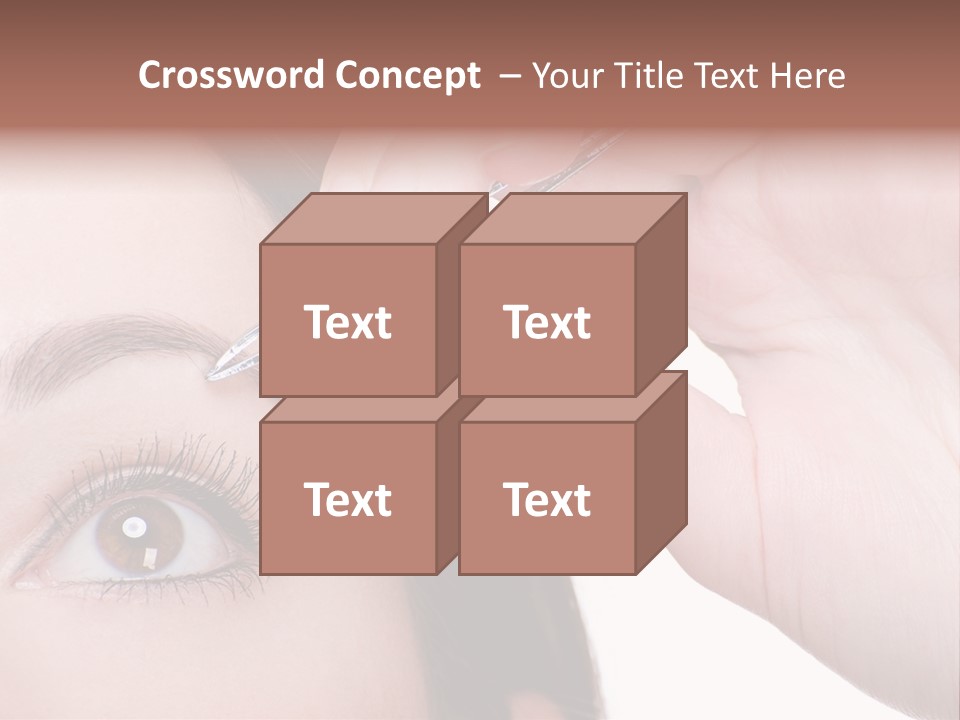 Isolated Eyebrow Tweezers Only Young Women PowerPoint Template