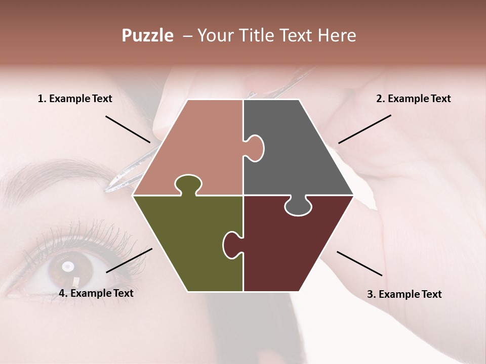 Isolated Eyebrow Tweezers Only Young Women PowerPoint Template