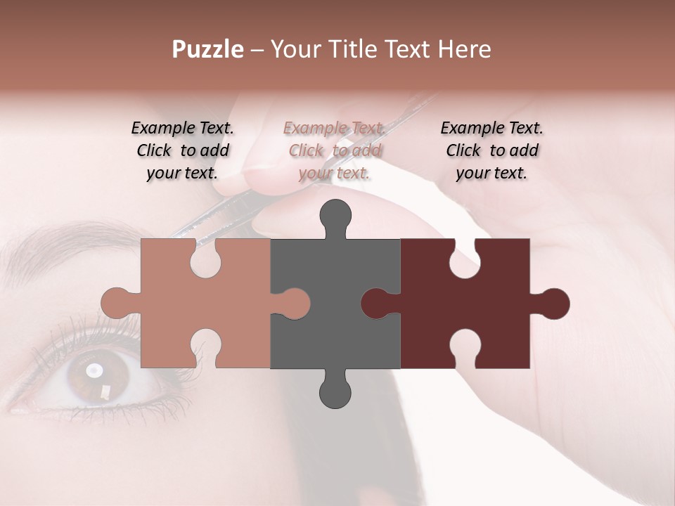 Isolated Eyebrow Tweezers Only Young Women PowerPoint Template