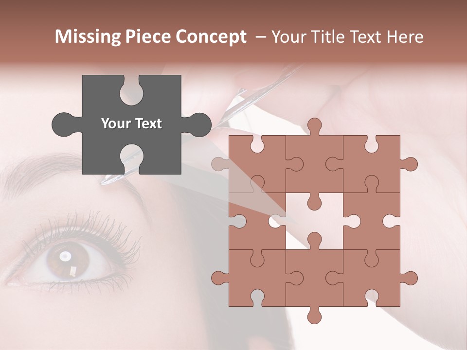 Isolated Eyebrow Tweezers Only Young Women PowerPoint Template