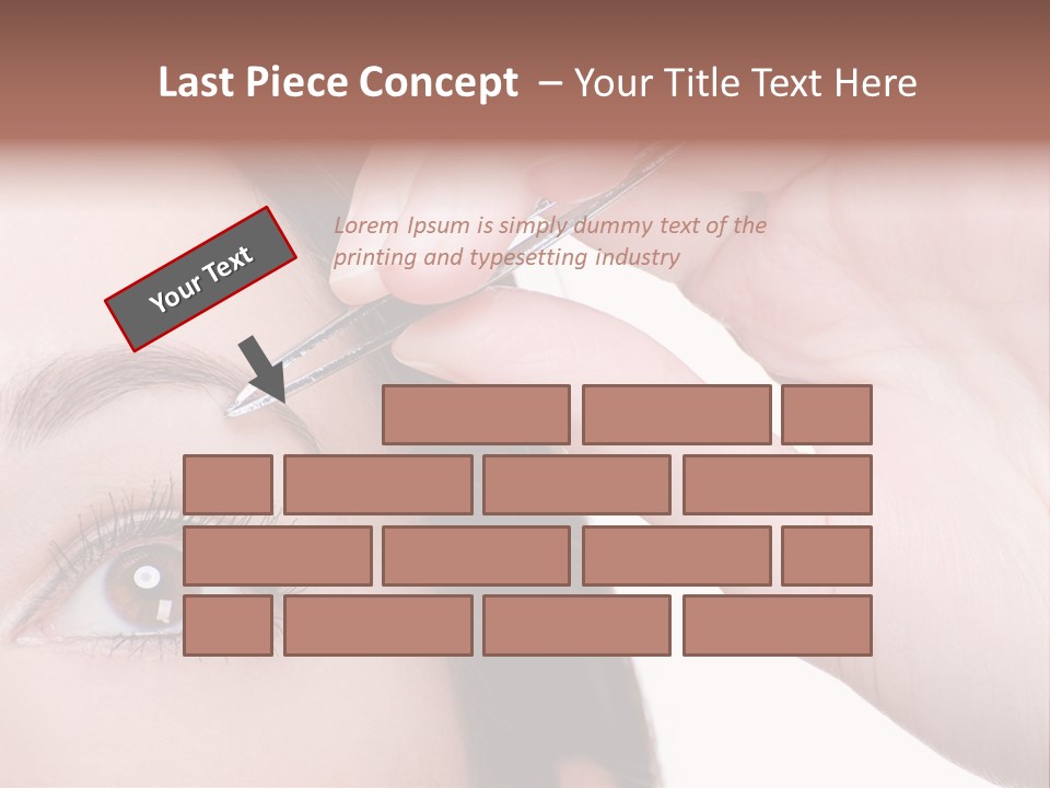 Isolated Eyebrow Tweezers Only Young Women PowerPoint Template