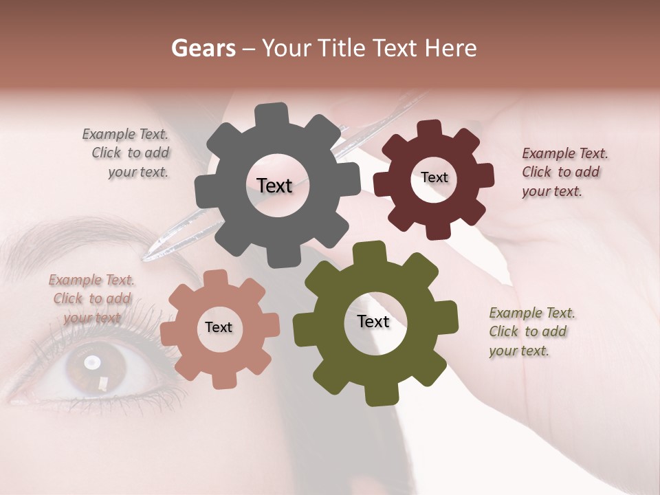 Isolated Eyebrow Tweezers Only Young Women PowerPoint Template