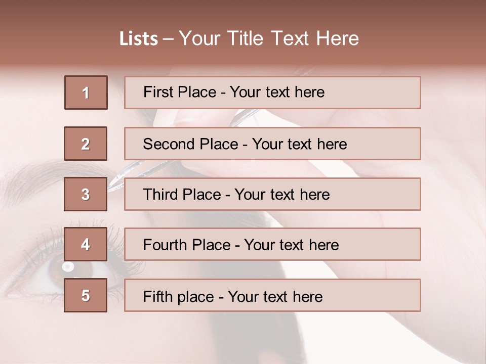 Isolated Eyebrow Tweezers Only Young Women PowerPoint Template