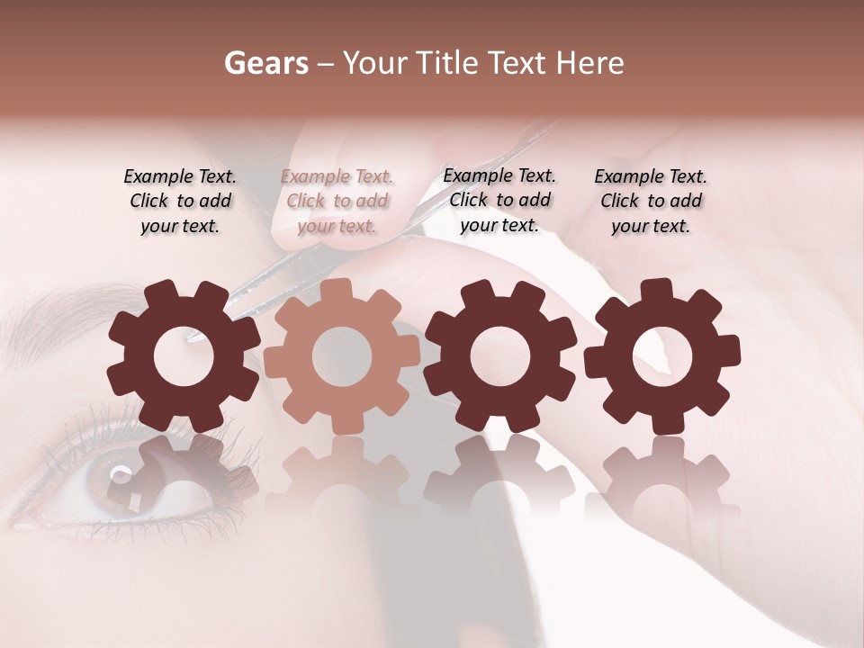 Isolated Eyebrow Tweezers Only Young Women PowerPoint Template