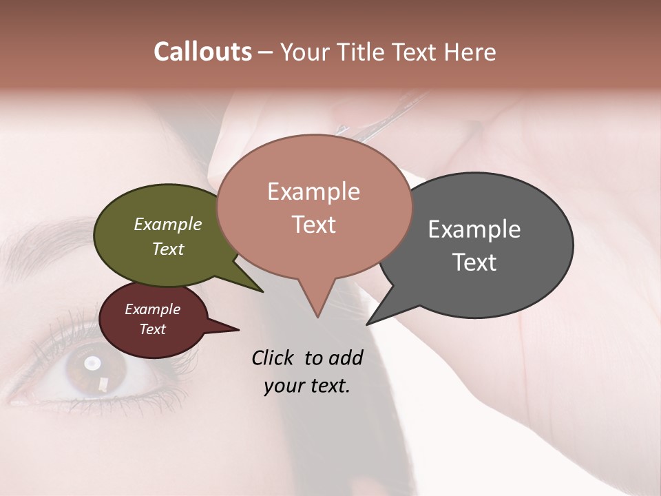 Isolated Eyebrow Tweezers Only Young Women PowerPoint Template