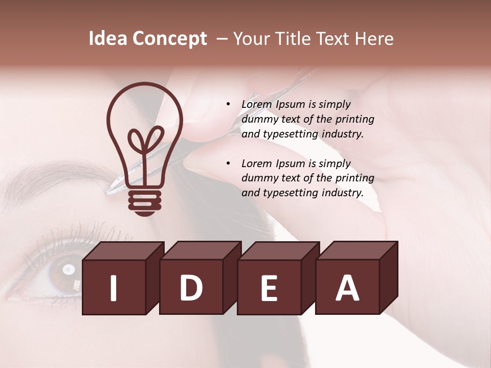 Isolated Eyebrow Tweezers Only Young Women PowerPoint Template