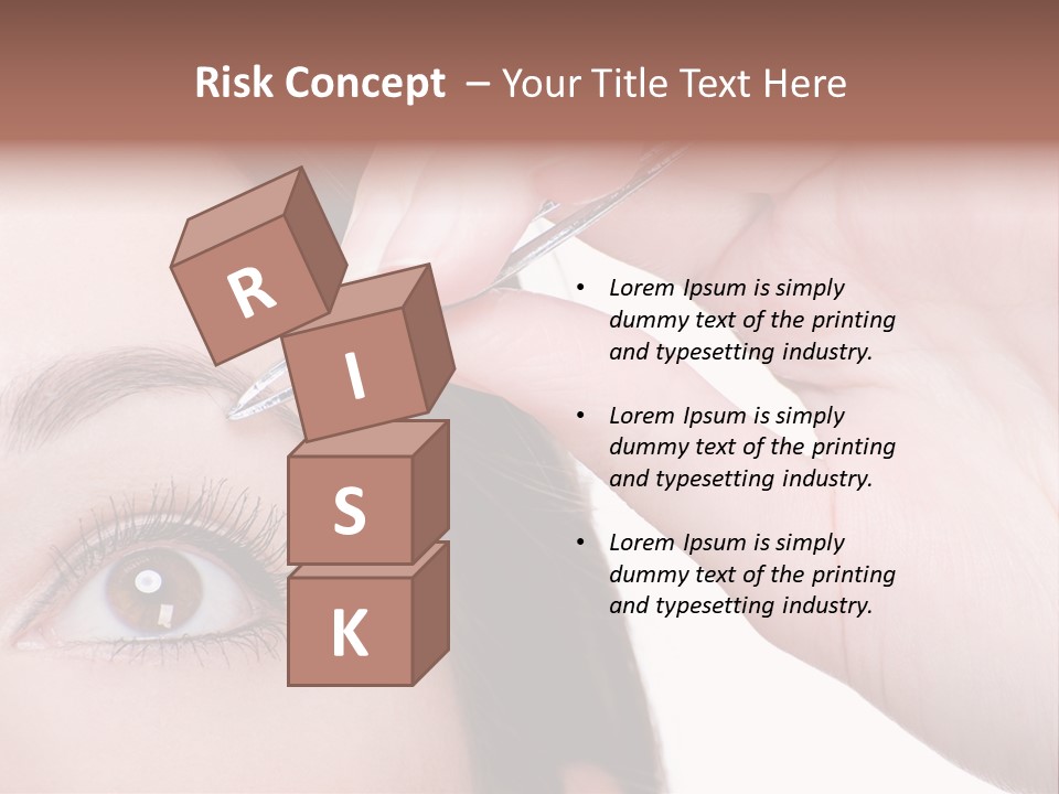 Isolated Eyebrow Tweezers Only Young Women PowerPoint Template