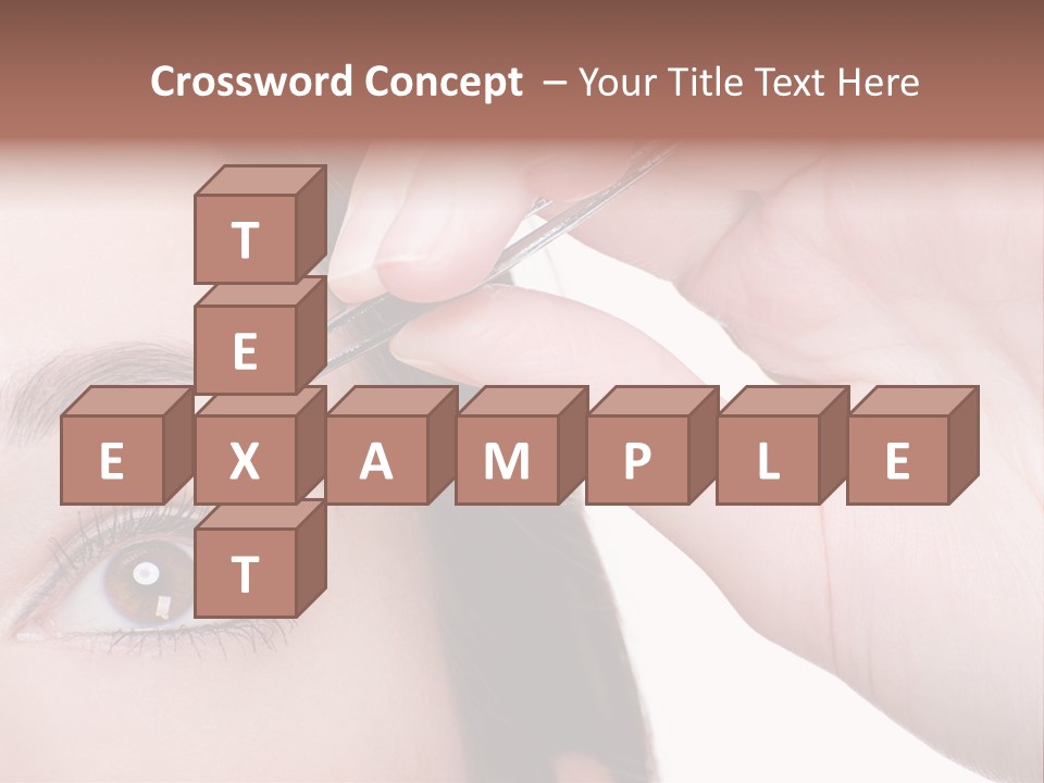 Isolated Eyebrow Tweezers Only Young Women PowerPoint Template