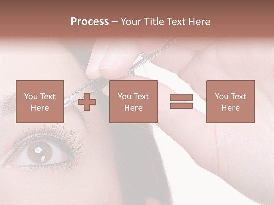 Isolated Eyebrow Tweezers Only Young Women PowerPoint Template