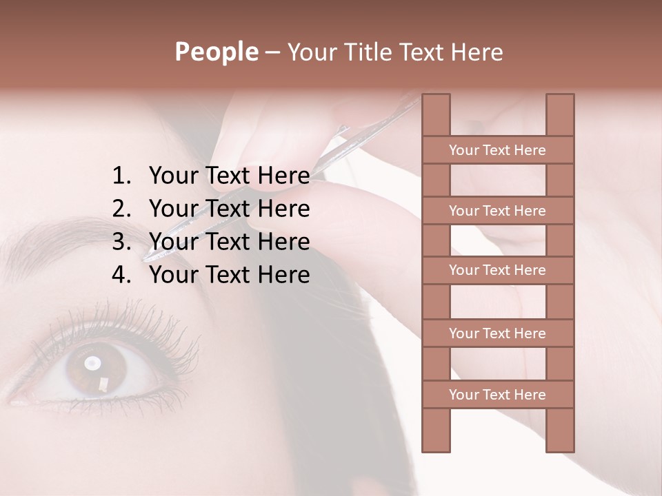 Isolated Eyebrow Tweezers Only Young Women PowerPoint Template