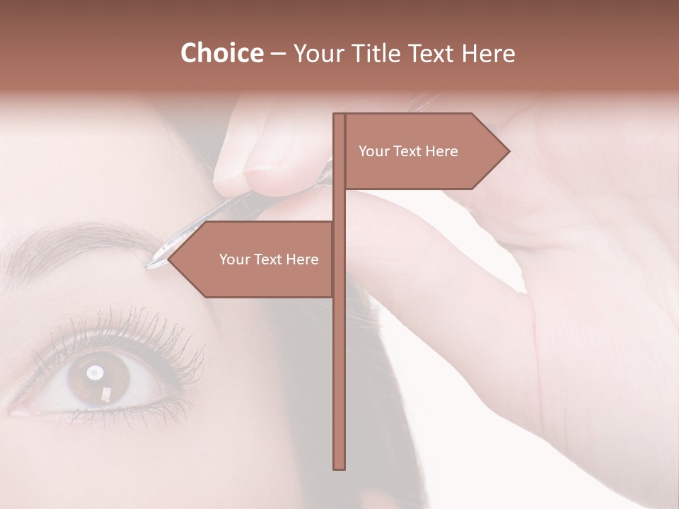 Isolated Eyebrow Tweezers Only Young Women PowerPoint Template