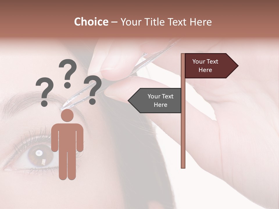 Isolated Eyebrow Tweezers Only Young Women PowerPoint Template