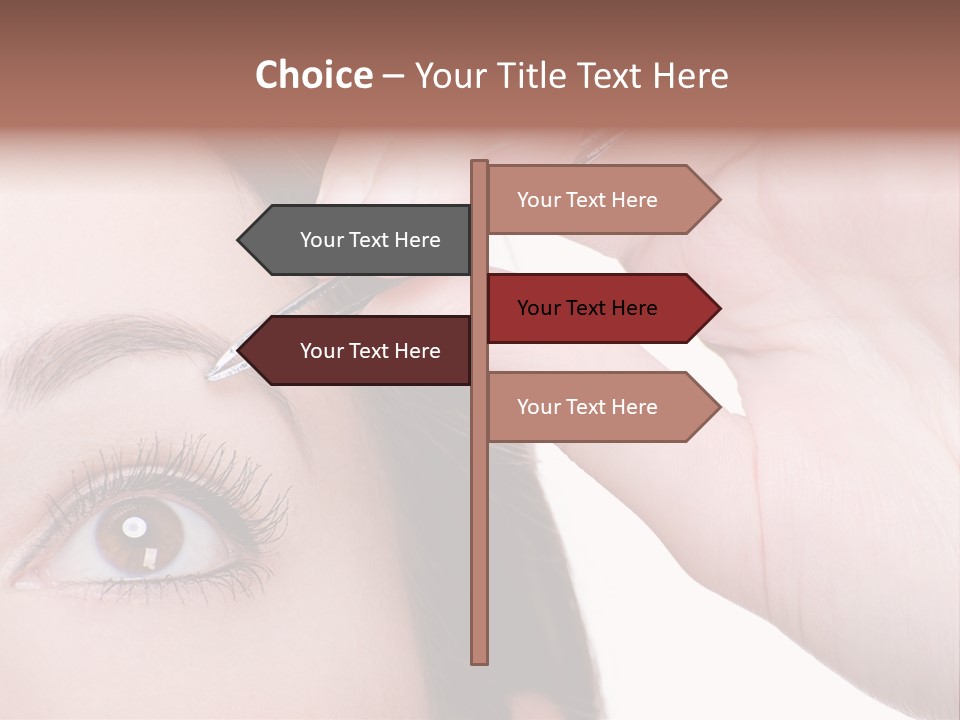 Isolated Eyebrow Tweezers Only Young Women PowerPoint Template