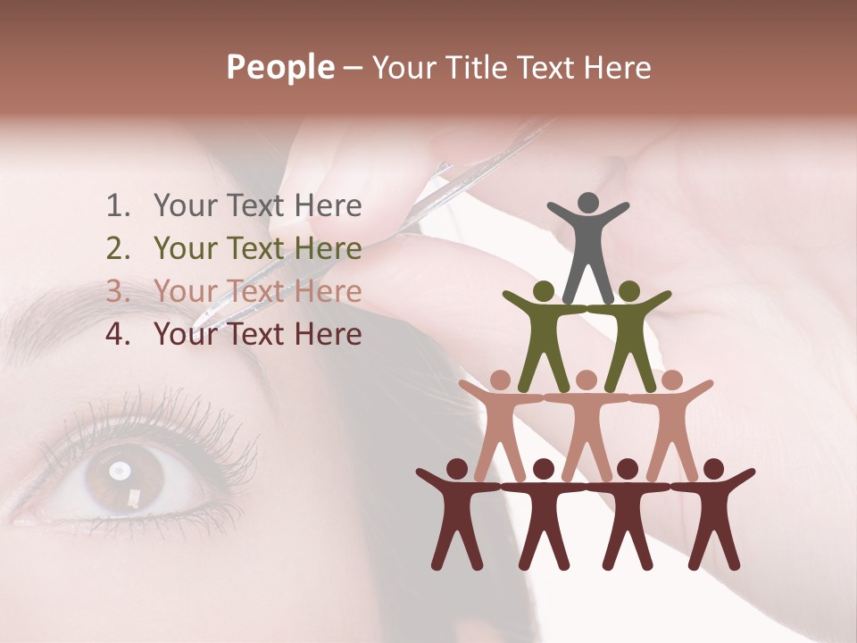 Isolated Eyebrow Tweezers Only Young Women PowerPoint Template