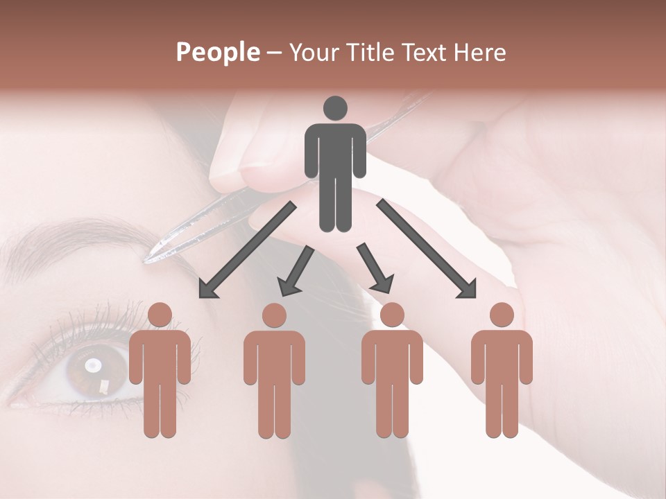 Isolated Eyebrow Tweezers Only Young Women PowerPoint Template