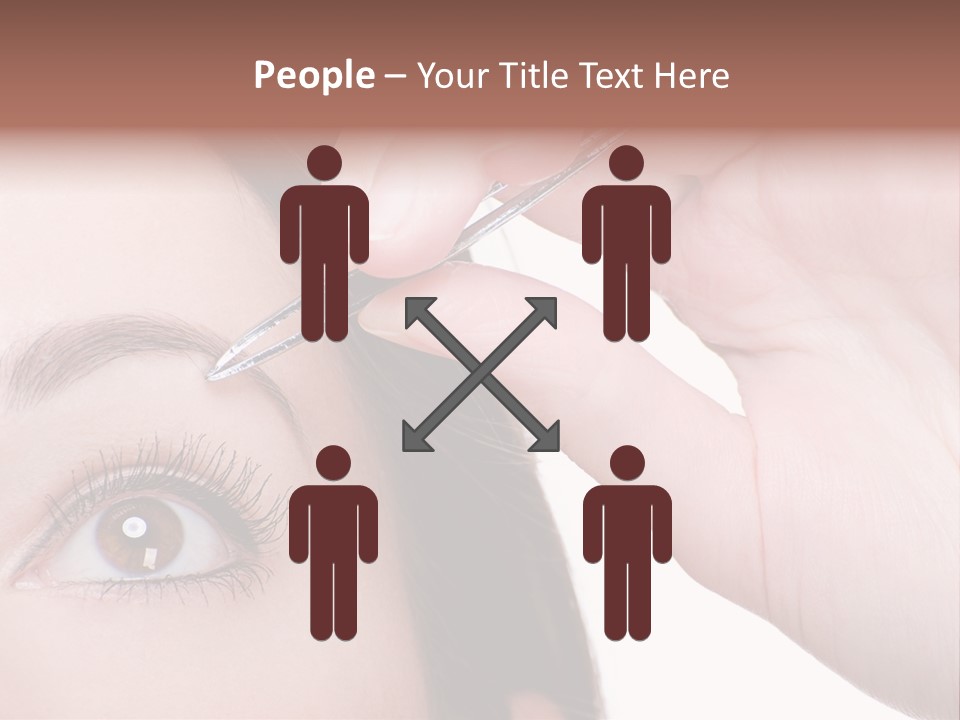 Isolated Eyebrow Tweezers Only Young Women PowerPoint Template