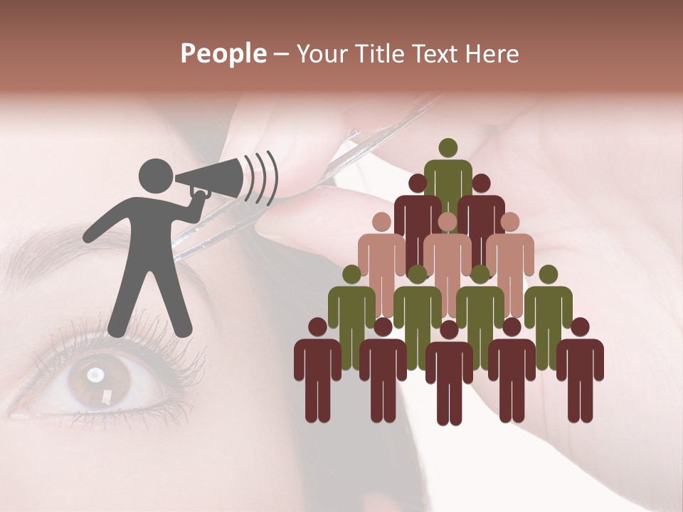 Isolated Eyebrow Tweezers Only Young Women PowerPoint Template