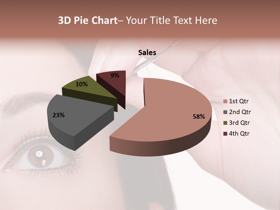 Isolated Eyebrow Tweezers Only Young Women PowerPoint Template