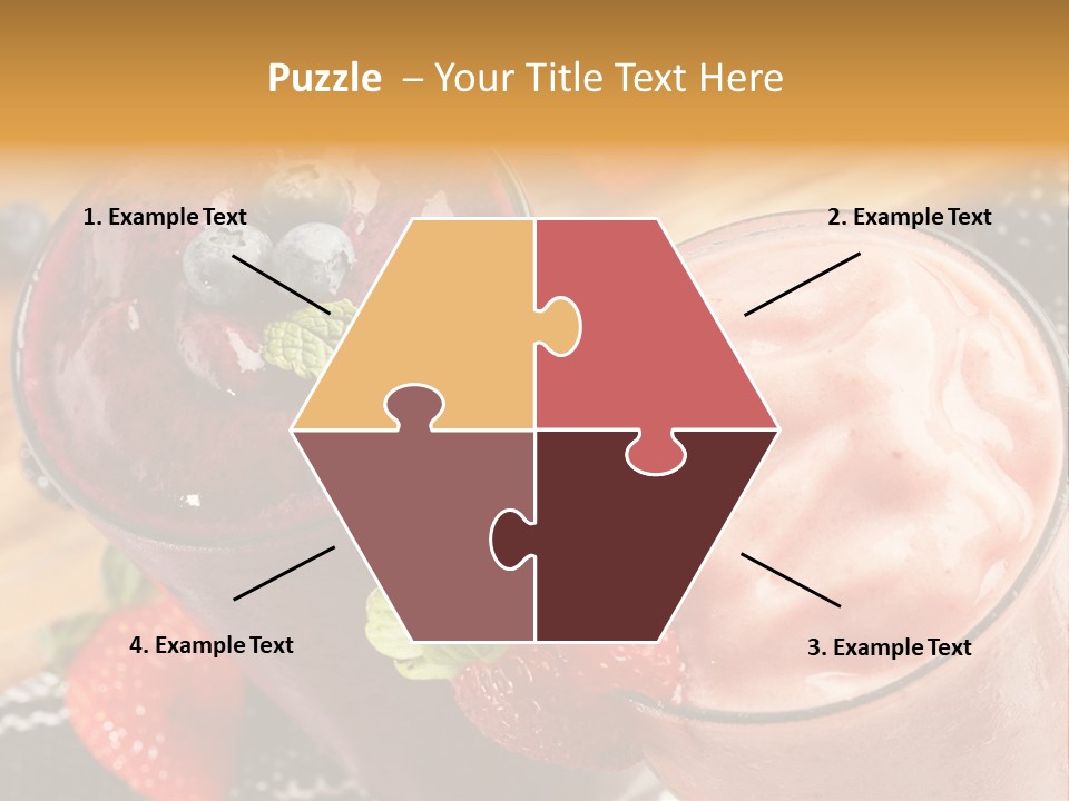Two Glasses Of Smoothie With Strawberries On A Table PowerPoint Template