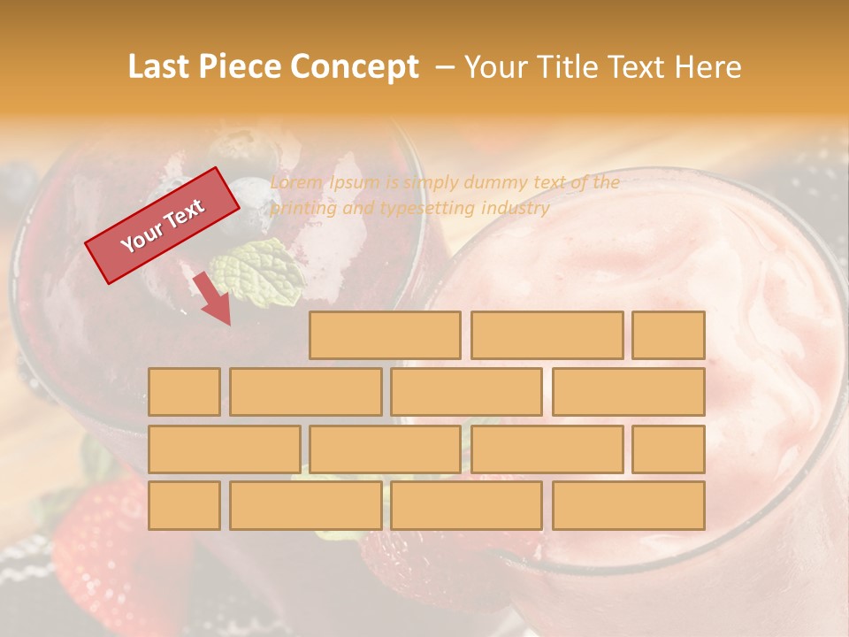 Two Glasses Of Smoothie With Strawberries On A Table PowerPoint Template