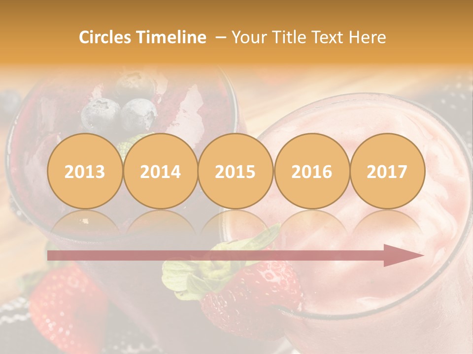 Two Glasses Of Smoothie With Strawberries On A Table PowerPoint Template
