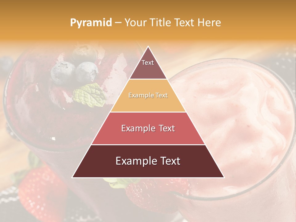 Two Glasses Of Smoothie With Strawberries On A Table PowerPoint Template