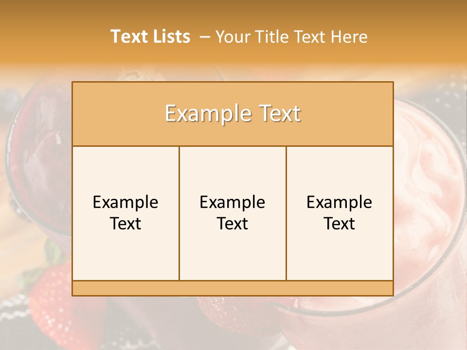 Two Glasses Of Smoothie With Strawberries On A Table PowerPoint Template