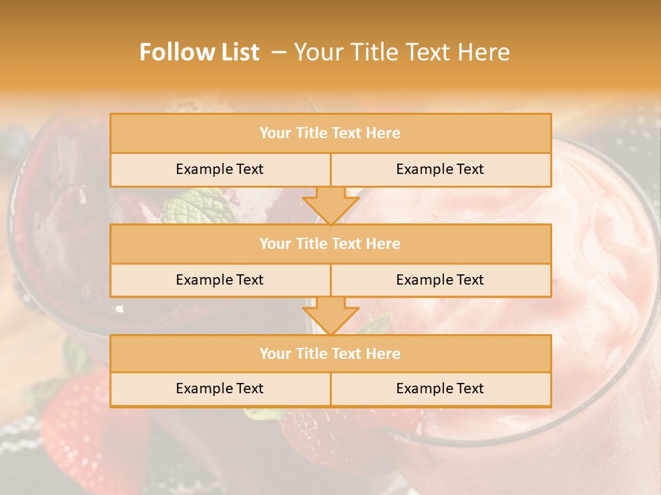 Two Glasses Of Smoothie With Strawberries On A Table PowerPoint Template