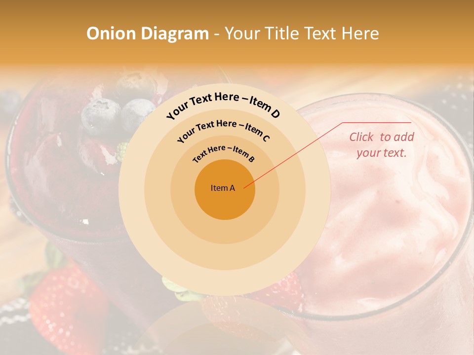 Two Glasses Of Smoothie With Strawberries On A Table PowerPoint Template