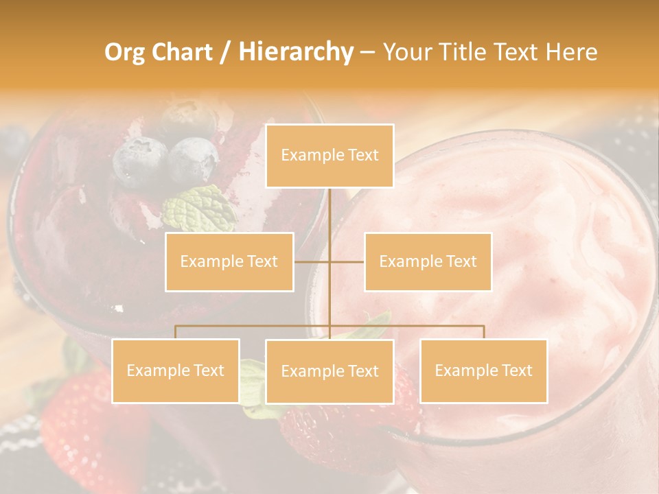 Two Glasses Of Smoothie With Strawberries On A Table PowerPoint Template