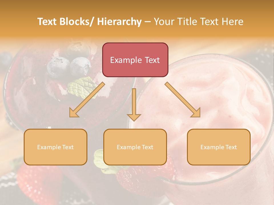 Two Glasses Of Smoothie With Strawberries On A Table PowerPoint Template