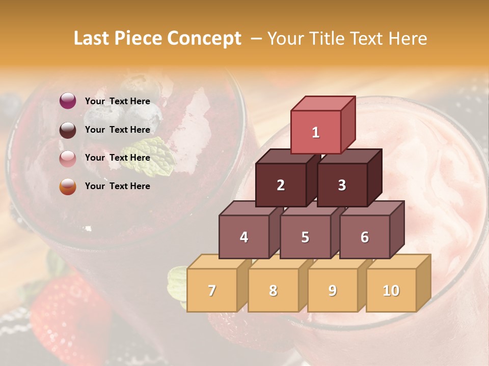 Two Glasses Of Smoothie With Strawberries On A Table PowerPoint Template