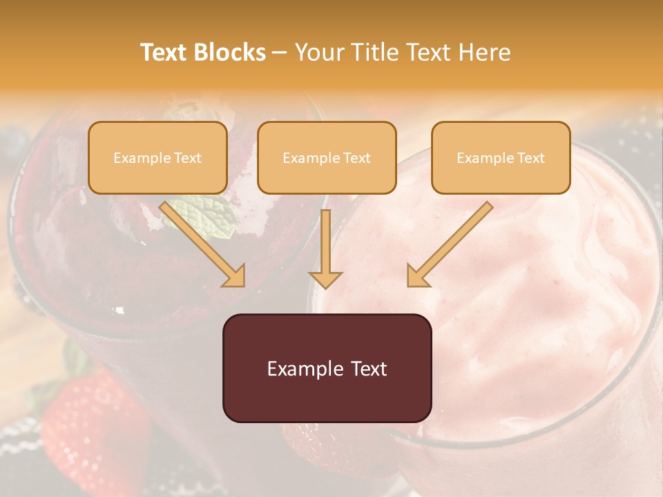 Two Glasses Of Smoothie With Strawberries On A Table PowerPoint Template