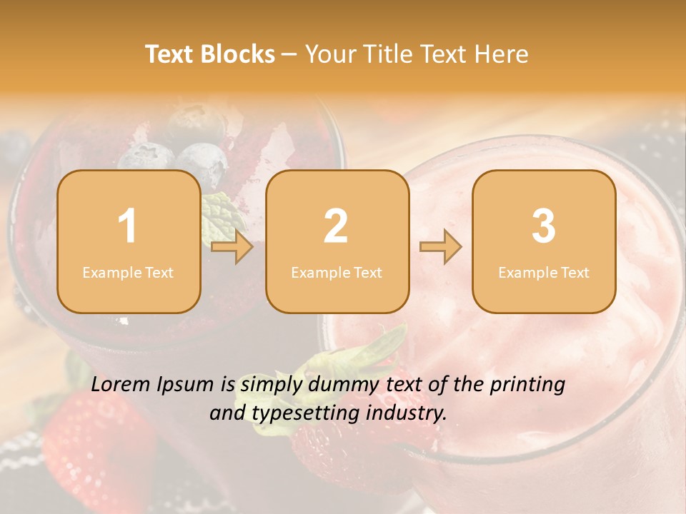 Two Glasses Of Smoothie With Strawberries On A Table PowerPoint Template