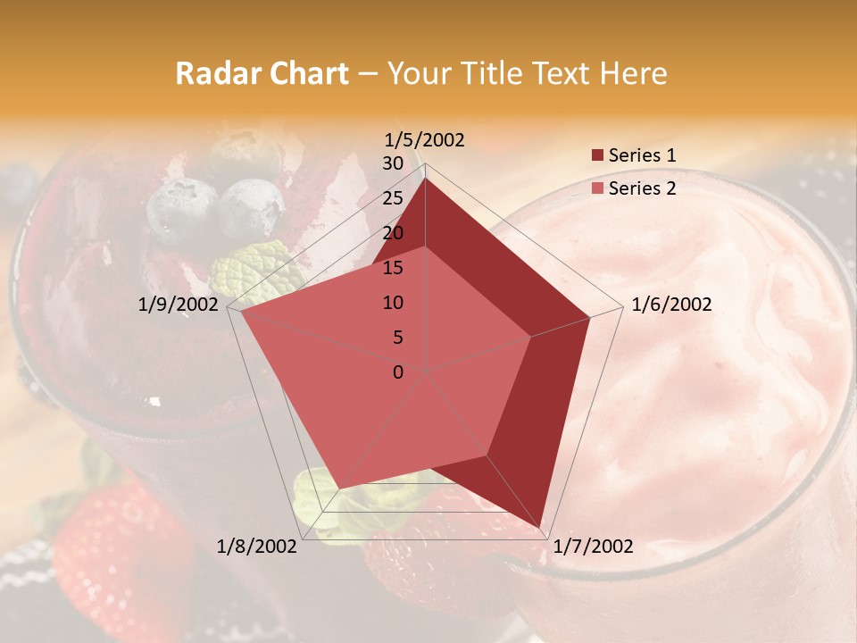Two Glasses Of Smoothie With Strawberries On A Table PowerPoint Template