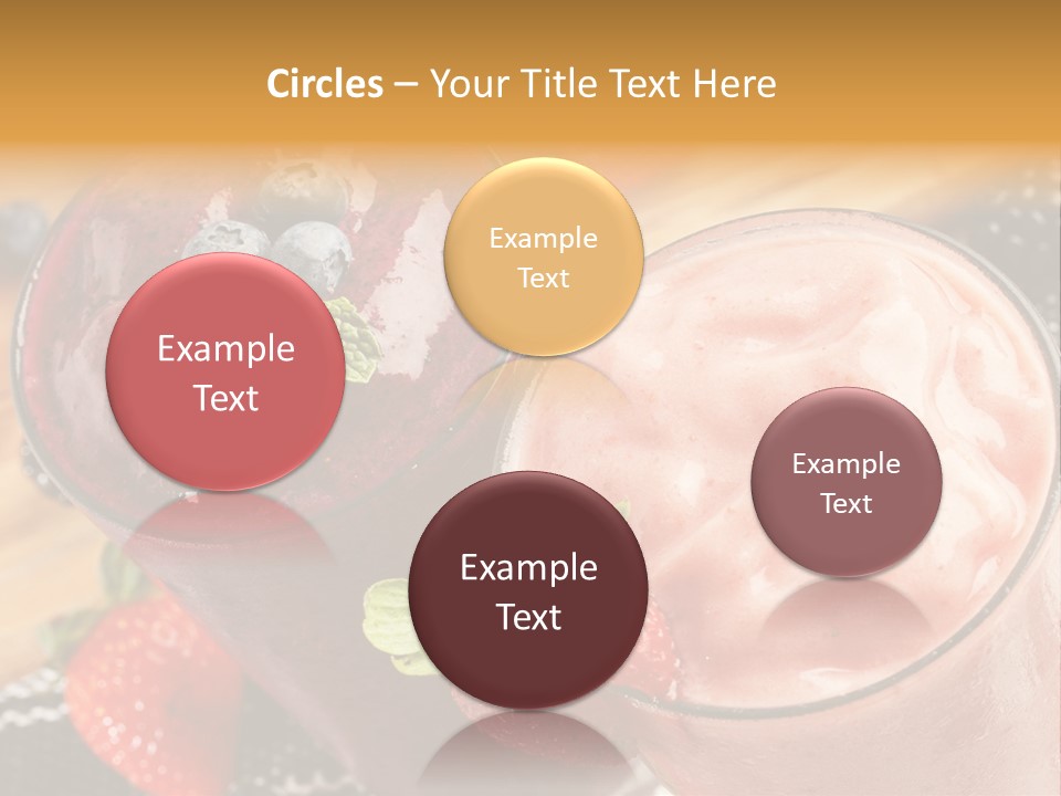 Two Glasses Of Smoothie With Strawberries On A Table PowerPoint Template