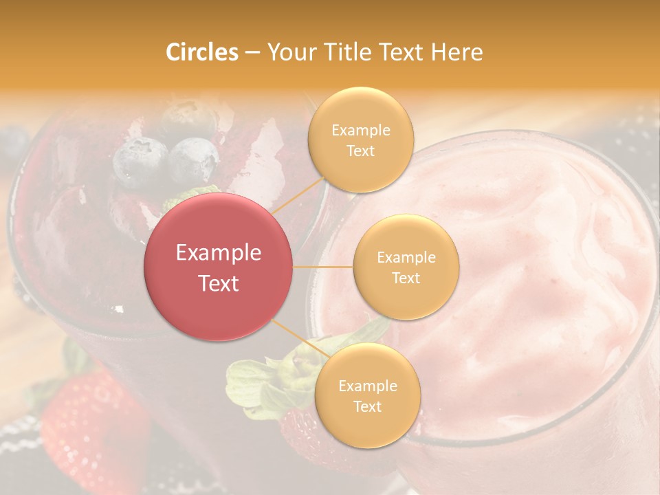 Two Glasses Of Smoothie With Strawberries On A Table PowerPoint Template