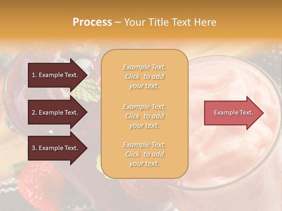 Two Glasses Of Smoothie With Strawberries On A Table PowerPoint Template