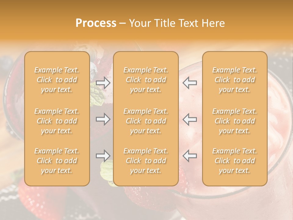 Two Glasses Of Smoothie With Strawberries On A Table PowerPoint Template