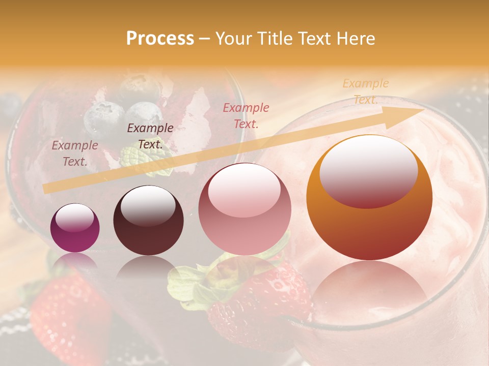 Two Glasses Of Smoothie With Strawberries On A Table PowerPoint Template