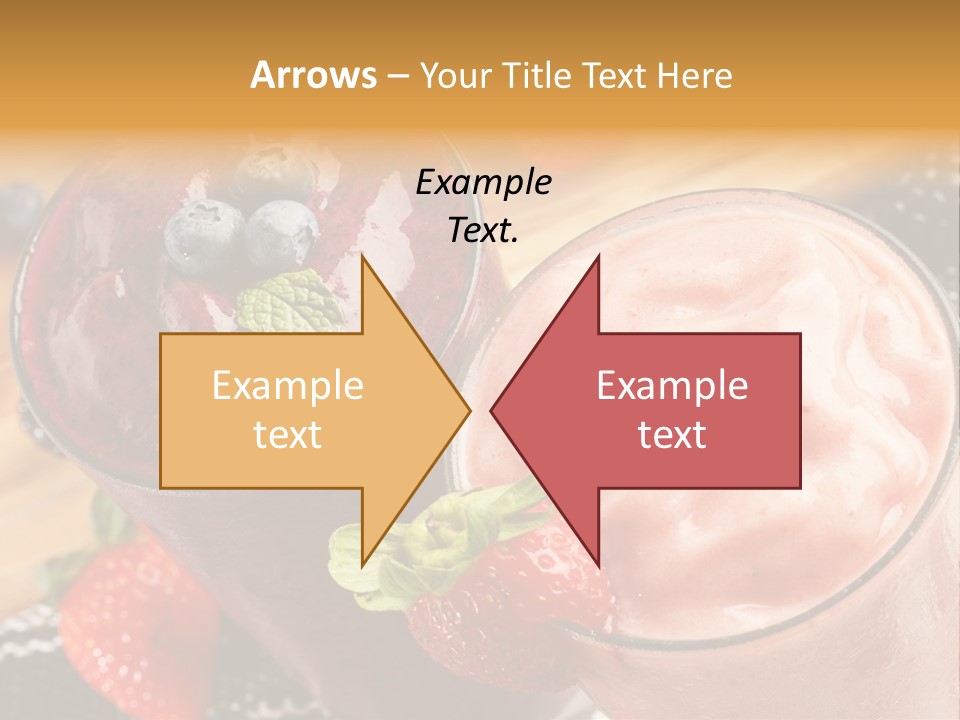 Two Glasses Of Smoothie With Strawberries On A Table PowerPoint Template