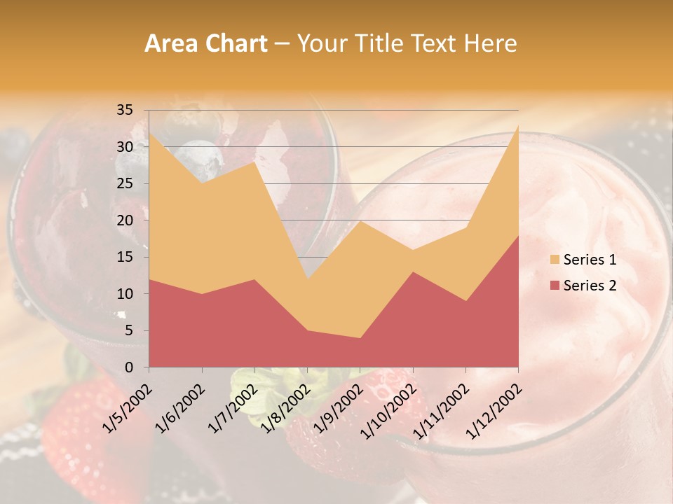 Two Glasses Of Smoothie With Strawberries On A Table PowerPoint Template