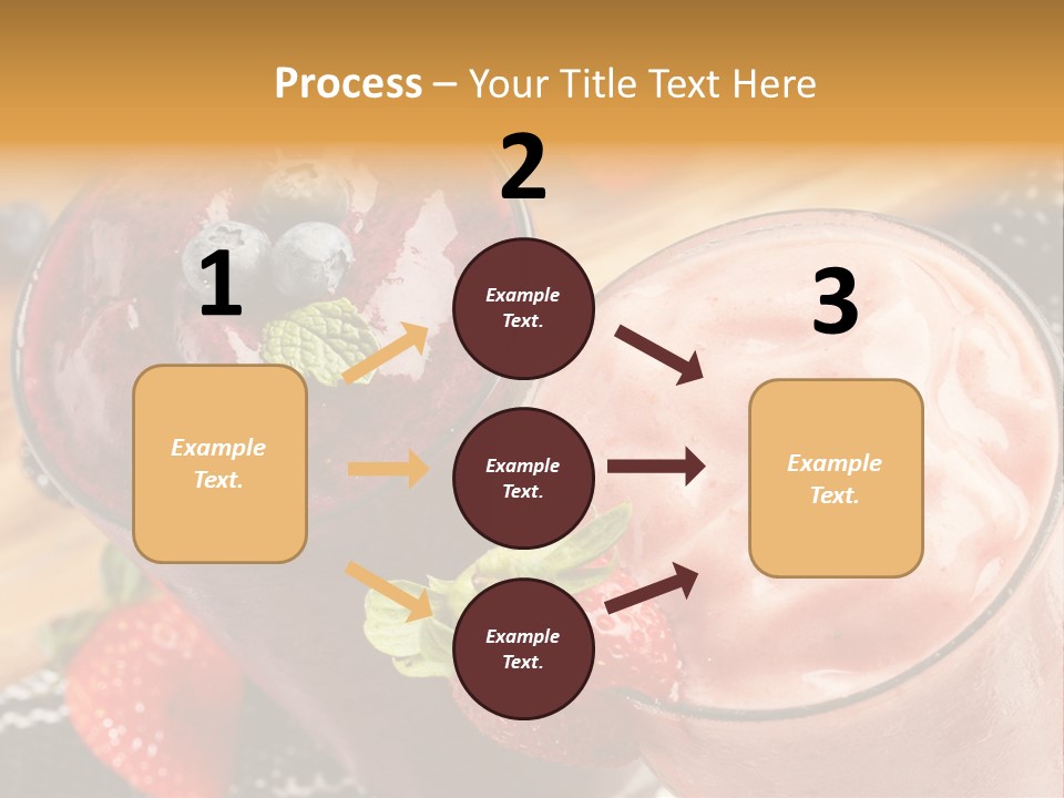 Two Glasses Of Smoothie With Strawberries On A Table PowerPoint Template