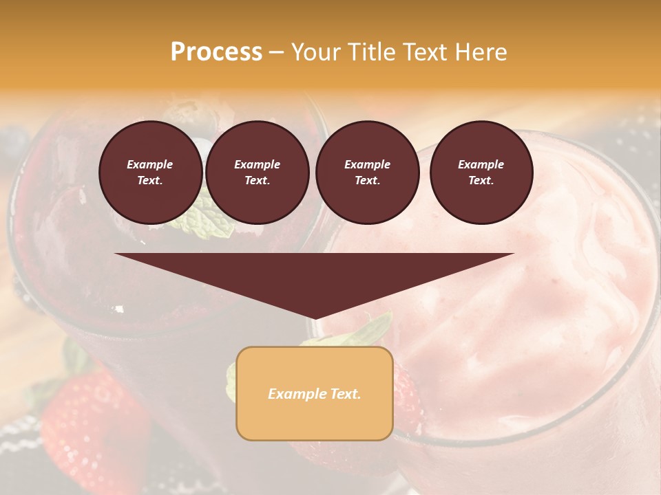 Two Glasses Of Smoothie With Strawberries On A Table PowerPoint Template