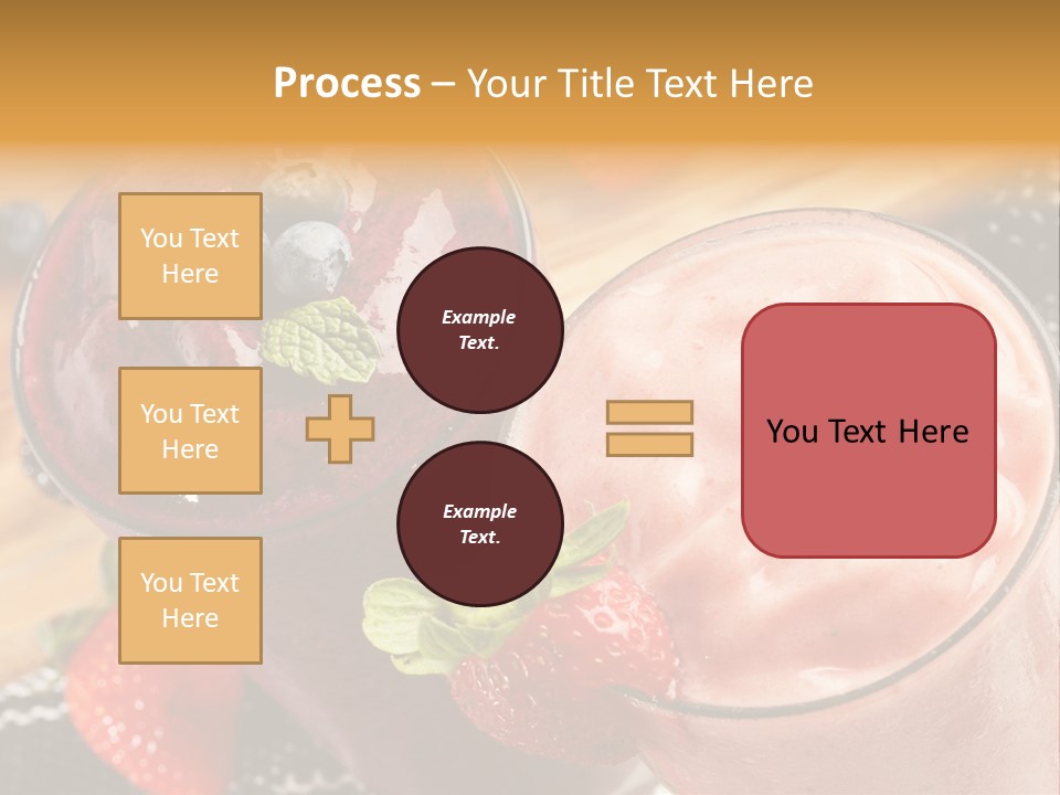 Two Glasses Of Smoothie With Strawberries On A Table PowerPoint Template