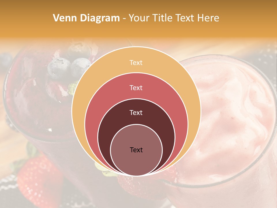 Two Glasses Of Smoothie With Strawberries On A Table PowerPoint Template